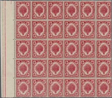 ** Malaiische Staaten - Kedah: 1921, 'Sheaf Of Rice' 4c. Deep Carmine Block Of 30 From Left Margin With - Kedah