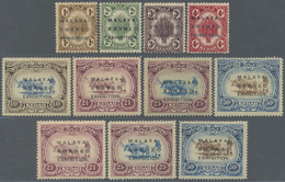 * Malaiische Staaten - Kedah: 1922, Malaya-Borneo Exhibition Complete Set Of 11 Incl. Both Opt. Types - Kedah