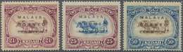 * Malaiische Staaten - Kedah: 1922, Malaya-Borneo Exhibition Complete Set Of Three With Opt. In Type I - Kedah