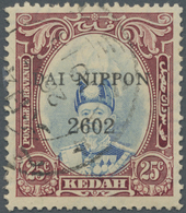 O Malaiische Staaten - Kedah: Japanese Occupation, 1943, 25 C. Ultramarine And Purple, Ovpt. In Black, - Kedah
