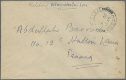 Br Malaiische Staaten - Kedah: BRITISH MILITARY ADMINISTRATION: 1945 (9.10.), Stampless Cover Of The Fr - Kedah