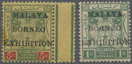 * Malaiische Staaten - Kelantan: 1922 'Malaya-Borneo Exhibition' 5c. Green & Red/pale Yellow And 1c. G - Kelantan