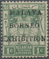 * Malaiische Staaten - Kelantan: 1922 'Malaya-Borneo Exhibition' 1c. Green, Overprint Variety "MALAYA" - Kelantan