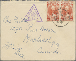 Br Malaiische Staaten - Kelantan: 1937/41, Sultan Ismail, Two Covers To Canada: 4 C. Pair Tied "F.P. O. - Kelantan