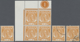 **/O Malaiische Staaten - Kelantan: 1951, Sultan Ibrahim 2c. Orange With Variety 'TINY STOP' Single And B - Kelantan