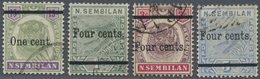 O Malaiische Staaten - Negri Sembilan: 1898/1900, Tiger And Tiger Head Definitives Complete Set Of Fou - Negri Sembilan