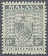 ** Malaiische Staaten - Negri Sembilan: 1941, Arms Of Negri Sembilan 6c. Grey With Variety 'STOP OMITTE - Negri Sembilan