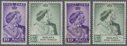 **/O Malaiische Staaten - Negri Sembilan: 1948, Royal Silver Wedding Two Sets MNH And Fine Used And Addit - Negri Sembilan