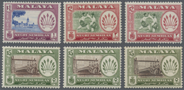 ** Malaiische Staaten - Negri Sembilan: 1957/1963, Pictorial Definitives Complete Set Of 16 With The Li - Negri Sembilan