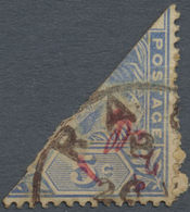 Brfst Malaiische Staaten - Pahang: 1897 "2c" In Black On 5c. Blue Bisected, Initialled "J.F.O." In Red, Ca - Pahang