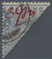 O Malaiische Staaten - Pahang: 1897 3c. On Upper Half Of 5c. Blue, Surcharged "3" And Initialled "JFO" - Pahang