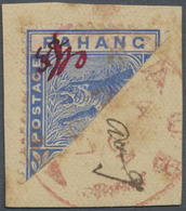 Brfst Malaiische Staaten - Pahang: 1897 3c. On Half Of 5c. Blue, Initialled "JFO" And New Value Both In Re - Pahang