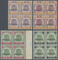 /* Malaiische Staaten - Pahang: 1898 Four Mint Blocks Of Four Of "Pahang" Overprinted Perak Stamps, Wit - Pahang