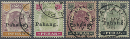 O Malaiische Staaten - Pahang: 1898, Perak Tiger Head Stamps Optd. 'Pahang' In Black Complete Set Of F - Pahang