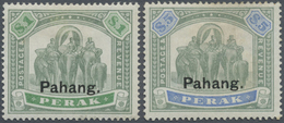 * Malaiische Staaten - Pahang: 1898, Perak Elephant Stamps Optd. 'Pahang' In Black $1 Green/pale Green - Pahang