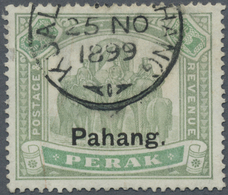 O Malaiische Staaten - Pahang: 1898, Perak Elephant Stamp Optd. 'Pahang' In Black $1 Green/pale Green - Pahang
