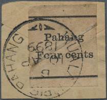 Brfst Malaiische Staaten - Pahang: 1899, Plain Paper Piece Issued For Postage With Black Printed 'Pahang / - Pahang