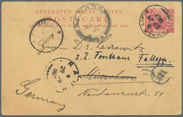 GA Malaiische Staaten - Pahang: 1907: F.M.S. Postal Stationery Card 3c. Used From KUALA LIPIS To Munich - Pahang