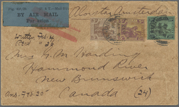 Br Malaiische Staaten - Pahang: 1932 Airmail Cover From RAUB To New Brunswick, Canada By Alor Star-Amst - Pahang