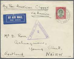 Br Malaiische Staaten - Pahang: 1935-41 $2 Green & Scarlet Used On Airmail Cover From Fraser's Hill, F. - Pahang