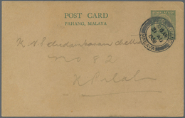 GA Malaiische Staaten - Pahang: 1938 (31/8): Mengkuang, 2c Stationery Card To Kuala Pilah, Cancelled By - Pahang