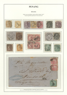 O/Brfst/Br Malaiische Staaten - Penang: 1863-67: Group Of 20 Indian QV Stamps Used In Penang And Cancelled By T - Penang