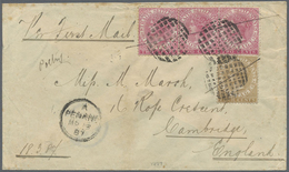 Br Malaiische Staaten - Penang: 1887 Cover From Penang To Cambridge 'Per First Mail' Franked By 1883 2c - Penang