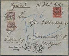 Br Malaiische Staaten - Penang: 1904 Perfin: Printed 'Behn, Meyer & Co., Penang' Envelope Used Register - Penang