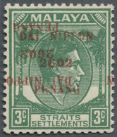 ** Malaiische Staaten - Penang: Japanese Occupation, 1942, "Dai Nippon 2602 Penang", 3 C. Ovpt. Double, - Penang