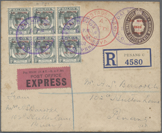 GA Malaiische Staaten - Penang: Penang, 1942, "Dai Nippon 2602 Penang" Ovpt. On Stationery Envelope (mi - Penang