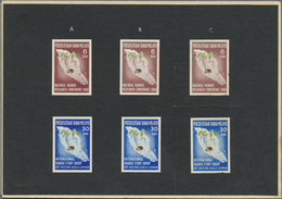 * Malaiischer Bund: 1960, Natural Rubber Research Conference 6s. And 30s. IMPERFORATE PROOFS Three Eac - Fédération De Malaya