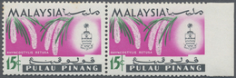 ** Malaiische Staaten - Penang: 1965, Orchids 15c. 'Rhynchostylis Retusa' Horiz. Pair From Right Margin - Penang