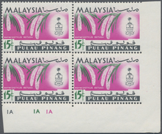 ** Malaiische Staaten - Penang: 1965, Orchids 15c. 'Rhynchostylis Retusa' Block Of Four From Lower Righ - Penang