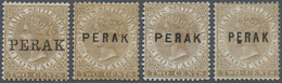 * Malaiische Staaten - Perak: 1880/1881, Straits Settlements QV 2c. Brown Wmkd. Crown CC Four Stamps W - Perak