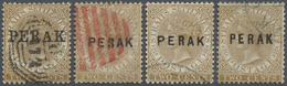 O Malaiische Staaten - Perak: 1880/1881, Straits Settlements QV 2c. Brown Wmkd. Crown CC Four Stamps W - Perak