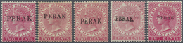 * Malaiische Staaten - Perak: 1884/1890, Straits Settlements QV 2c. Pale Or Bright Rose Wmkd. Crown CA - Perak