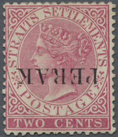 * Malaiische Staaten - Perak: 1884, Straits Settlements QV 2c. Pale Rose Wmkd. Crown CA With INVERTED - Perak