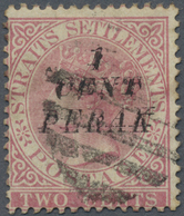 O Malaiische Staaten - Perak: 1886, Straits Settlements QV 2c. Pale Rose Wmkd. Crown CA With Black DOU - Perak