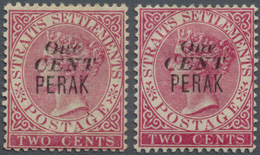 * Malaiische Staaten - Perak: 1889, Straits Settlements QV 2c. Wmkd. Crown CA With Black Opt. 'One / C - Perak