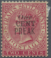 * Malaiische Staaten - Perak: 1889, Straits Settlements QV 2c. Pale Rose Wmkd. Crown CA With Black Opt - Perak