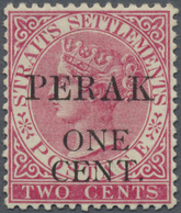 * Malaiische Staaten - Perak: 1889, Straits Settlements QV 2c. Bright Rose Wmkd. Crown CA With Opt. 'P - Perak