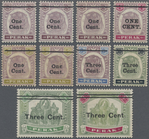 * Malaiische Staaten - Perak: 1900, Tiger Head And Elephants Definitives Complete Set Of Seven Surchar - Perak