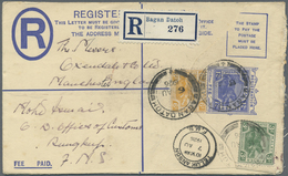 GA Malaiische Staaten - Perak: 1926 (6/8): Bagan Datoh, FMS 12c Registered Envelope To Manchester, Upra - Perak
