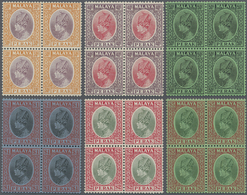 ** Malaiische Staaten - Perak: 1935/1937, Sultan Iskander Definitives Complete Set Of 15 In Blocks Of F - Perak