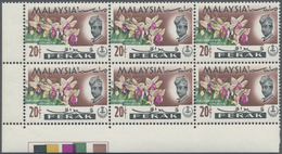 ** Malaiische Staaten - Perak: 1965, Orchids 20c. 'Phalaenopsis Violacea' Block Of Six From Lower Left - Perak