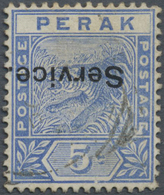 O Malaiische Staaten - Perak-Dienstmarken: 1894 5c. Blue With Overprint "Service." INVERTED, Used And - Perak