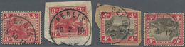 O/Brfst Malaiische Staaten - Perlis: FEDERATED MALAY STATES USED IN PERLIS: 1909/12, Tiger Stamps 3c. Carmin - Perlis