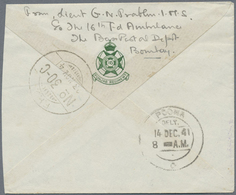 Br Malaiische Staaten - Perlis: 1941 ARAU: Stampless Indian Field Post Cover From F.P.O. 30C, Opened At - Perlis