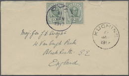 Br Malaiische Staaten - Sarawak: 1917 OYA: Cover To England Via Kuching Franked By 1899 2c. Green Pair - Other & Unclassified