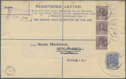 GA Malaiische Staaten - Sarawak: 1921 Postal Stationery Registered Envelope (202x127 Mm) Used From Kuch - Sonstige & Ohne Zuordnung